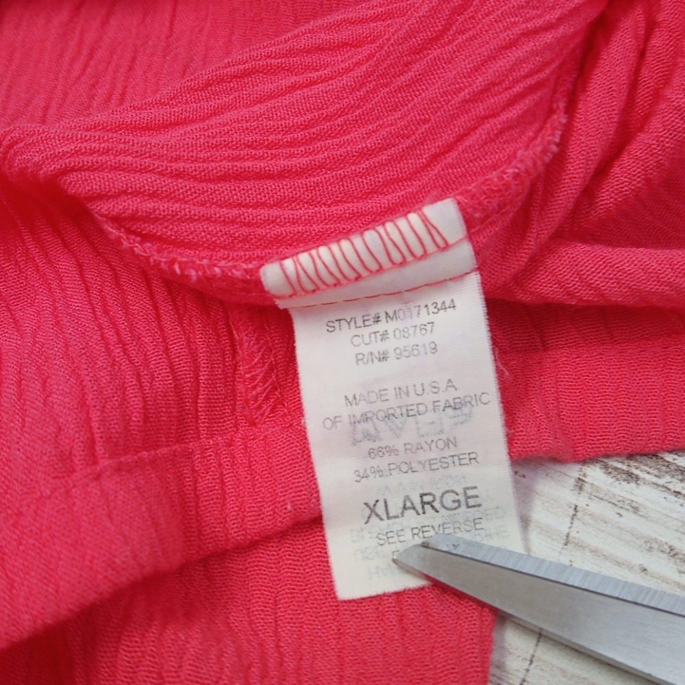 Essentials Jpr Coral Pink Button Down Blouse Top - image 7